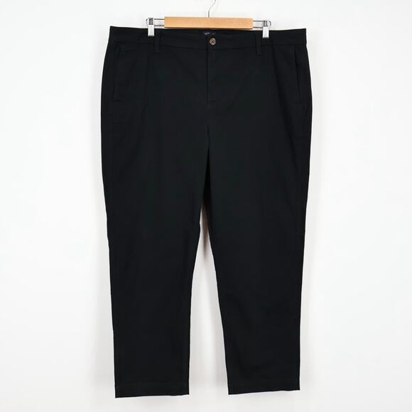 NWT J.Crew Factory High-Rise Straight Leg Girlfriend Chino Pant In Black Size 18 - Picture 1 of 8